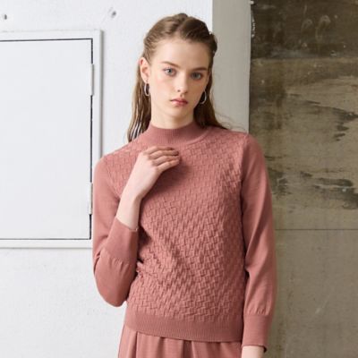 Liliane Burty Éclat ピンク ケーブルニット 長袖 Liliane Burty Éclat ピンク ケーブルニット 長袖 - メルカリ