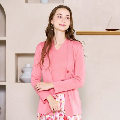 カシミヤ アンサンブル ニット セーター カーディガン ツイン ピンク 薔薇 毛 楽天市場】カシミヤ 100%（アンサンブル｜トップス