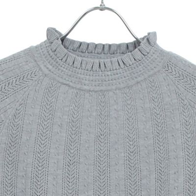 【Ｃｈａｒｍｅ　ｐａｒ　Ｅｃｌａｔ】人気につき追加フリル衿　ウォッシャブルニット（７３１３１５６２Ａ）