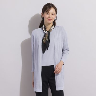 ＜Liliane Burty Eclat (Women/小さいサイズ) ＞【Ｓ・Ｍサイズ】レーヨンフィットリブ　着流し風カーディガン［アンサンブル可］（７３１３２４２５）