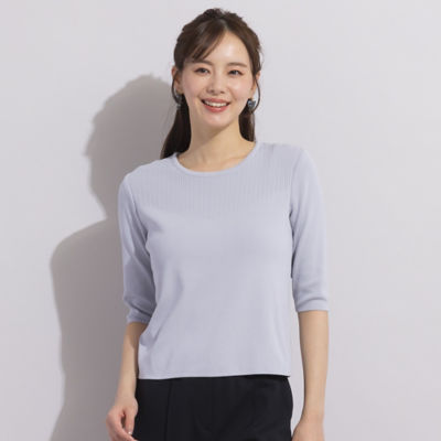 ＜Liliane Burty Eclat (Women/小さいサイズ) ＞【Ｓ・Ｍサイズ】レーヨンフィットリブ　プルオーバーニット［アンサンブル可］（７３１３２４２６）