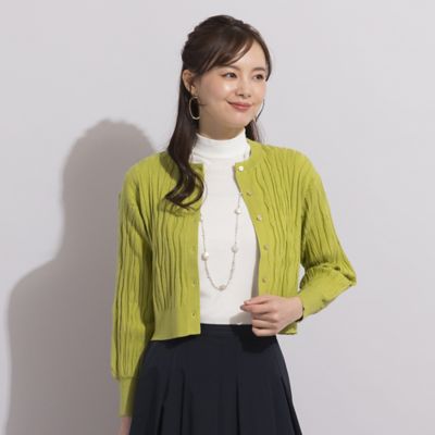 ＜Liliane Burty Eclat (Women/小さいサイズ) ＞【Ｓ・Ｍサイズ】変わり織り天竺テレコ　ニットボレロ（７３１３２４５１Ａ）