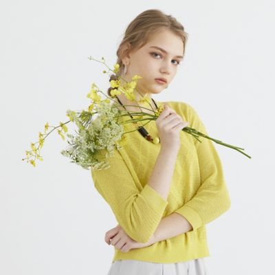 ＜Liliane Burty Eclat (Women/小さいサイズ) ＞【Ｓ・Ｍサイズ】透かし編み　プルオーバーニット（７３１３２４５５）