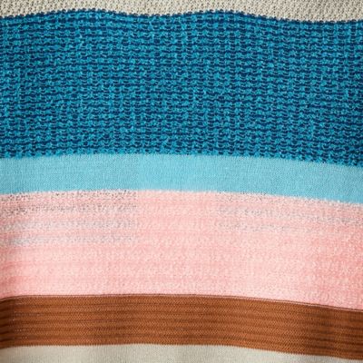 【Ｓ・Ｍサイズ】ウォッシャブル変わり織りボーダー　プルオーバーニット（７３１３２５０４）