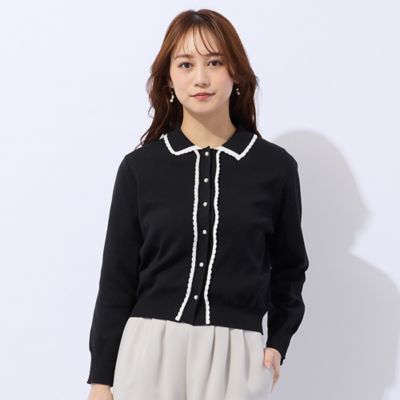 洗える】スカラップニットカーディガン（73132642） | Liliane