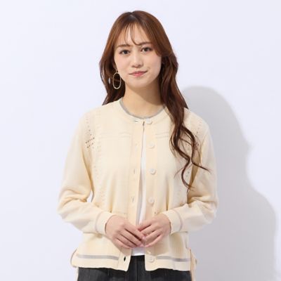 ＜Liliane Burty Eclat (Women/小さいサイズ) ＞【洗える】パンチングカーディガン（７３１３２６５５）