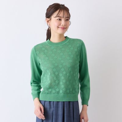 S・Mサイズ】ドット編み プルオーバーニット