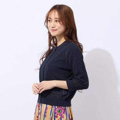 洗える】透かし編みニットカーディガン（73133601） | Liliane