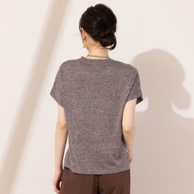 【Ｓ・Ｍサイズ】ニット×布帛　フレンチスリーブプルオーバー（７３１３５４６１）