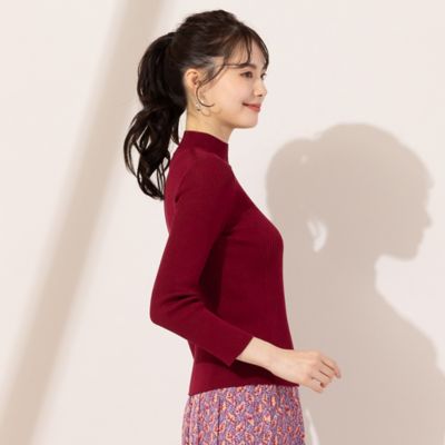 【Ｓ・Ｍサイズ】リブＶネック　ウォッシャブルニット［アンサンブル可］（７３１３６４０２）