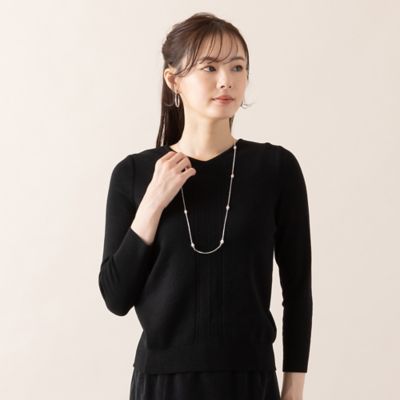 アンサンブル対応／S・Mサイズ】ゴム編みVネック プルオーバー