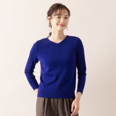 アンサンブル対応／S・Mサイズ】ゴム編みVネック プルオーバー