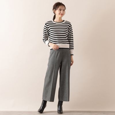 【Ｃｈａｒｍｅ　ｐａｒ　Ｅｃｌａｔ】地柄ボーダーニット（７３１３６４６６）