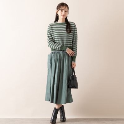 【Ｃｈａｒｍｅ　ｐａｒ　Ｅｃｌａｔ】地柄ボーダーニット（７３１３６４６６）