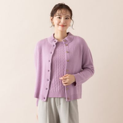 アンサンブル対応／S・Mサイズ】カシミヤ12GGカーディガン