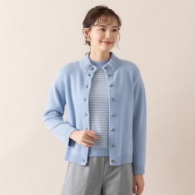 Liliane Burty Eclat (Women/小さいサイズ) /リリアンビューティ エクラ【アンサンブル対応/S・Mサイズ】カシミヤ12GGカーディガン(73136492) アオ トップス【三越伊勢丹/公式】