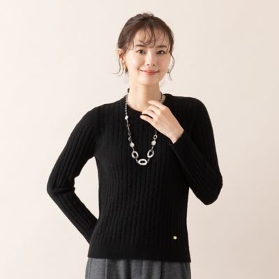 Liliane Burty Eclat (Women/小さいサイズ) /リリアンビューティ エクラ 【アンサンブル対応/S・Mサイズ】カシミヤ12GGプルオーバーニット(73136493)
