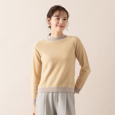 【アンサンブル対応／Ｓ・Ｍサイズ】カシミヤ１２ＧＧボーダーニット（７３１３６４９４）