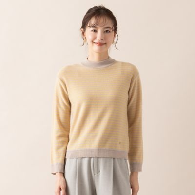 【アンサンブル対応／Ｓ・Ｍサイズ】カシミヤ１２ＧＧボーダーニット（７３１３６４９４）