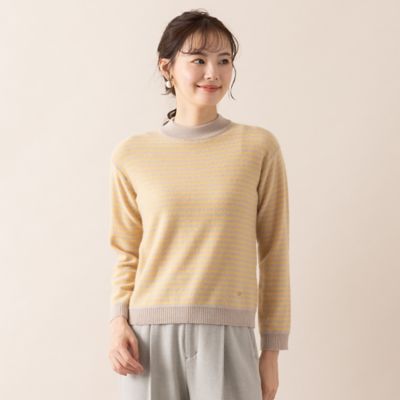 【アンサンブル対応／Ｓ・Ｍサイズ】カシミヤ１２ＧＧボーダーニット（７３１３６４９４）