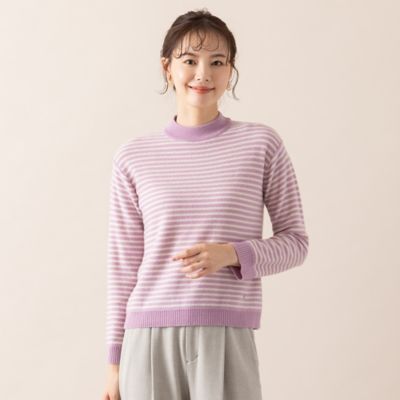 【アンサンブル対応／Ｓ・Ｍサイズ】カシミヤ１２ＧＧボーダーニット（７３１３６４９４）