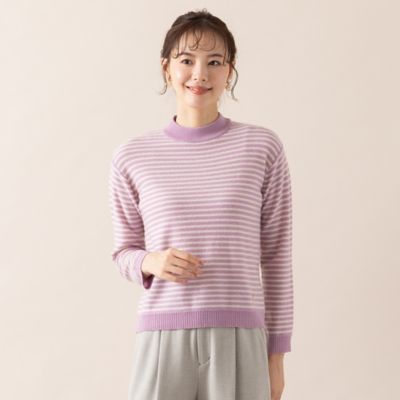 【アンサンブル対応／Ｓ・Ｍサイズ】カシミヤ１２ＧＧボーダーニット（７３１３６４９４）