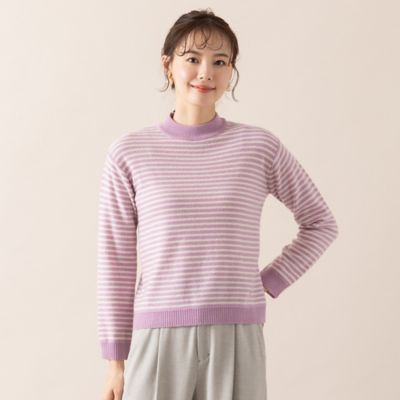 【アンサンブル対応／Ｓ・Ｍサイズ】カシミヤ１２ＧＧボーダーニット（７３１３６４９４）