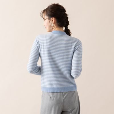【アンサンブル対応／Ｓ・Ｍサイズ】カシミヤ１２ＧＧボーダーニット（７３１３６４９４）