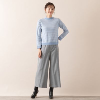 【アンサンブル対応／Ｓ・Ｍサイズ】カシミヤ１２ＧＧボーダーニット（７３１３６４９４）