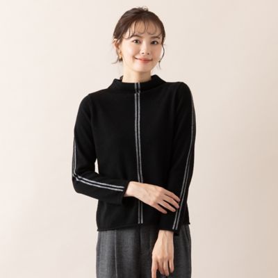 Liliane Burty Eclat (Women/小さいサイズ) /リリアンビューティ エクラ 【S・Mサイズ】カシミヤ12GGバイカラーラインニット(73136496)