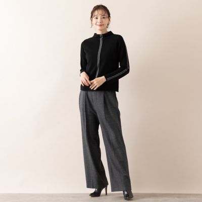 S・Mサイズ】カシミヤ12GGバイカラーラインニット