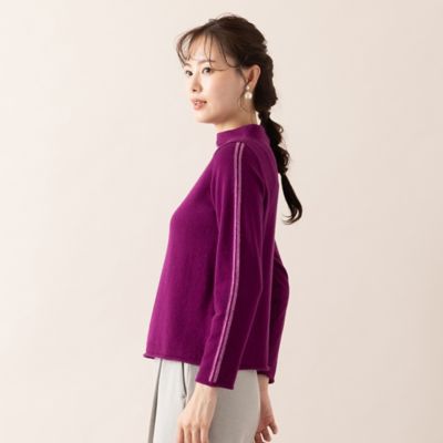 S・Mサイズ】カシミヤ12GGバイカラーラインニット