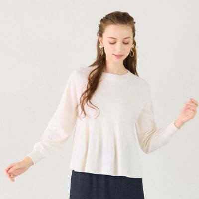 Liliane Burty Eclat (Women/小さいサイズ) /リリアンビューティ エクラ ホールガーメントフレアニット(73136501) シロ トップス【三越伊勢丹/公式】