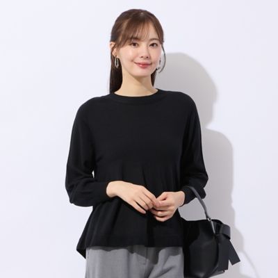 Liliane Burty Eclat (Women/小さいサイズ) /リリアンビューティ エクラ ホールガーメントフレアニット(73136501) クロ トップス【三越伊勢丹/公式】