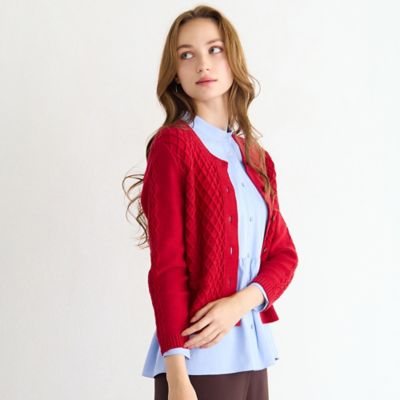 ＜Liliane Burty Eclat (Women/小さいサイズ) ＞【手洗い可】ミドルゲージニットカーディガン（７３１３６５０３）