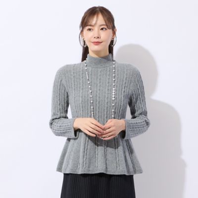 ＜Liliane Burty Eclat (Women/小さいサイズ) ＞ホールガーメント編地変化フレアニット（７３１３６５０５）