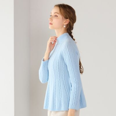 ホールガーメント編地変化フレアニット（73136505） | Liliane