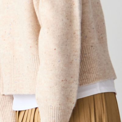 洗える】ネップツイードジップアップニット（73136562