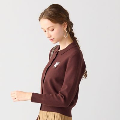 刺繍ワッペン付きニットカーディガン（73136564） | Liliane