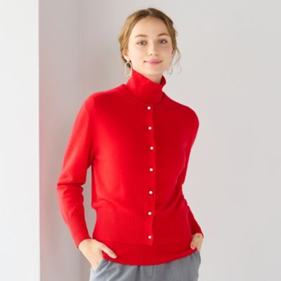 c*u様 The Barnnet ニット　キャミソール+カーディガン　レッド【S レッド系 レディースの小さいサイズ 3号～7号／XXS～S カーディガン