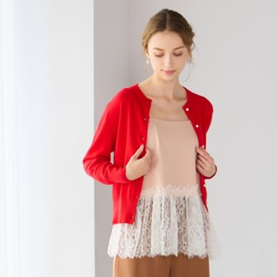 レリアン カシミヤ アンサンブル セット ニットカーディガン トップス パール アンサンブル対応】カシミヤニットカーディガン