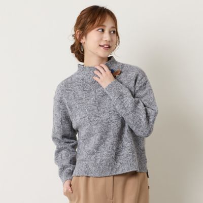 格子柄ハイネックニット（73136601） | Liliane Burty Eclat