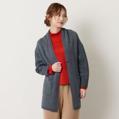 ウール混デザインカーディガン（73136664） | Liliane Burty