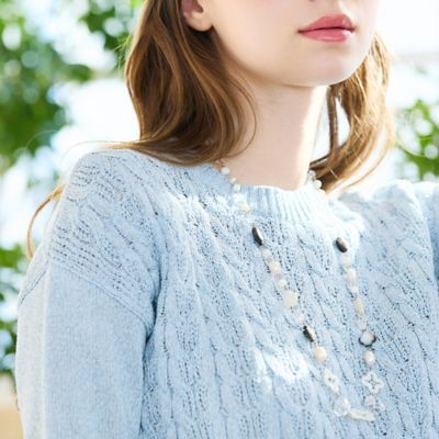 【一部店舗・オンラインショップ限定】シェル水晶　マグネットネックレス（７３１４２５１１）