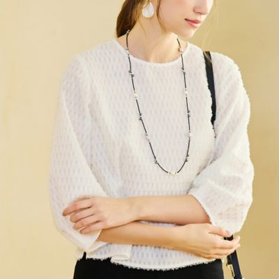 【一部店舗・オンラインショップ限定】淡水パール　ロングマグネットネックレス（７３１４２５１４）