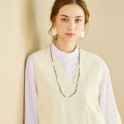 【一部店舗・オンラインショップ限定】淡水パール　ロングマグネットネックレス（７３１４２５１４）