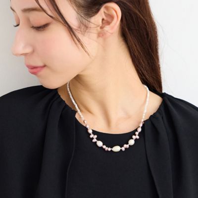 ＜Liliane Burty Eclat (Women/小さいサイズ) ＞【一部店舗・オンラインショップ限定】淡水パールシェルマグネットネックレス（７３１４２６２２）