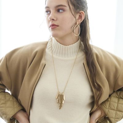 ＜Liliane Burty Eclat (Women/小さいサイズ) ＞ランダムメタリックパーツ　ロングネックレス（７３１４５３０３）