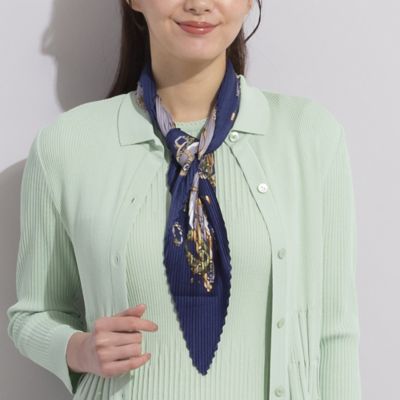 クラシカルプリント プリーツスカーフ（73162402） | Liliane