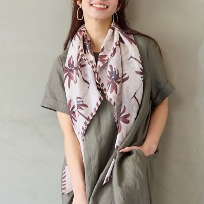 綿100％ヤシの木プリントストール（73163603） | Liliane